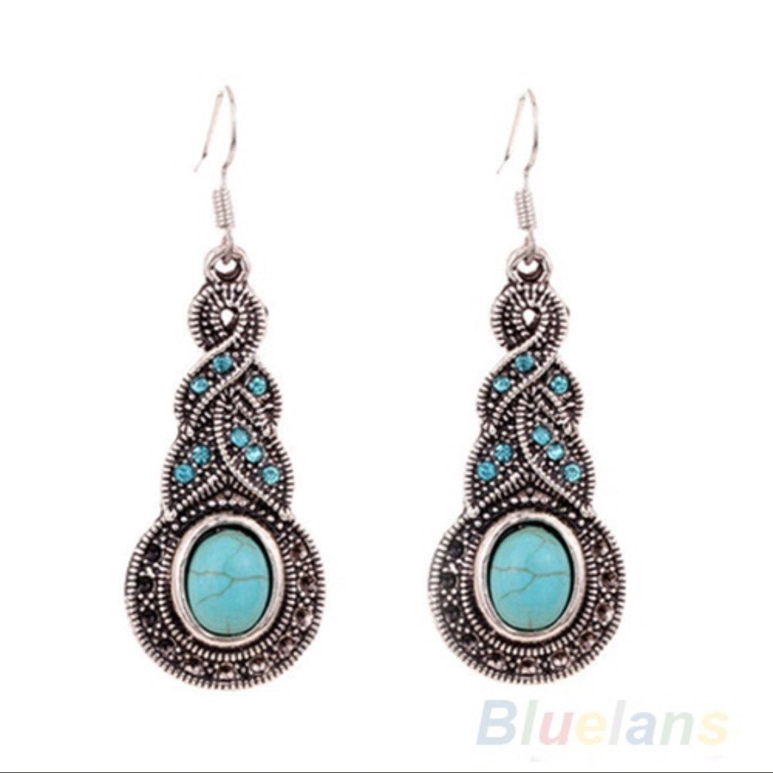 Turquoise Dangle Earrings - Handmade in USA