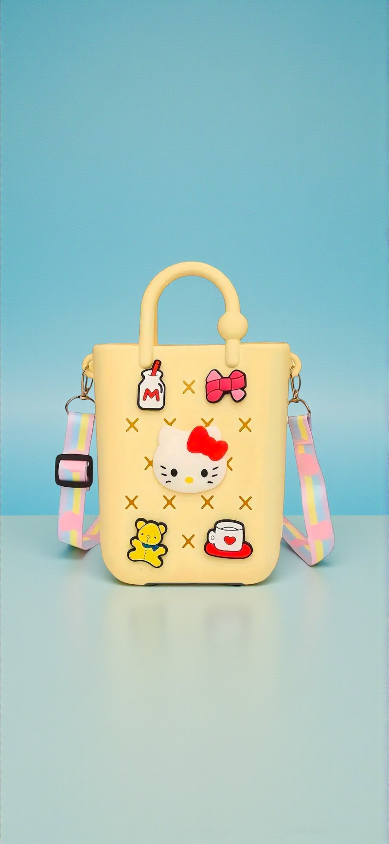 Yellow Rubber Hello Kitty Bag - Cute Kawaii Waterproof Tote