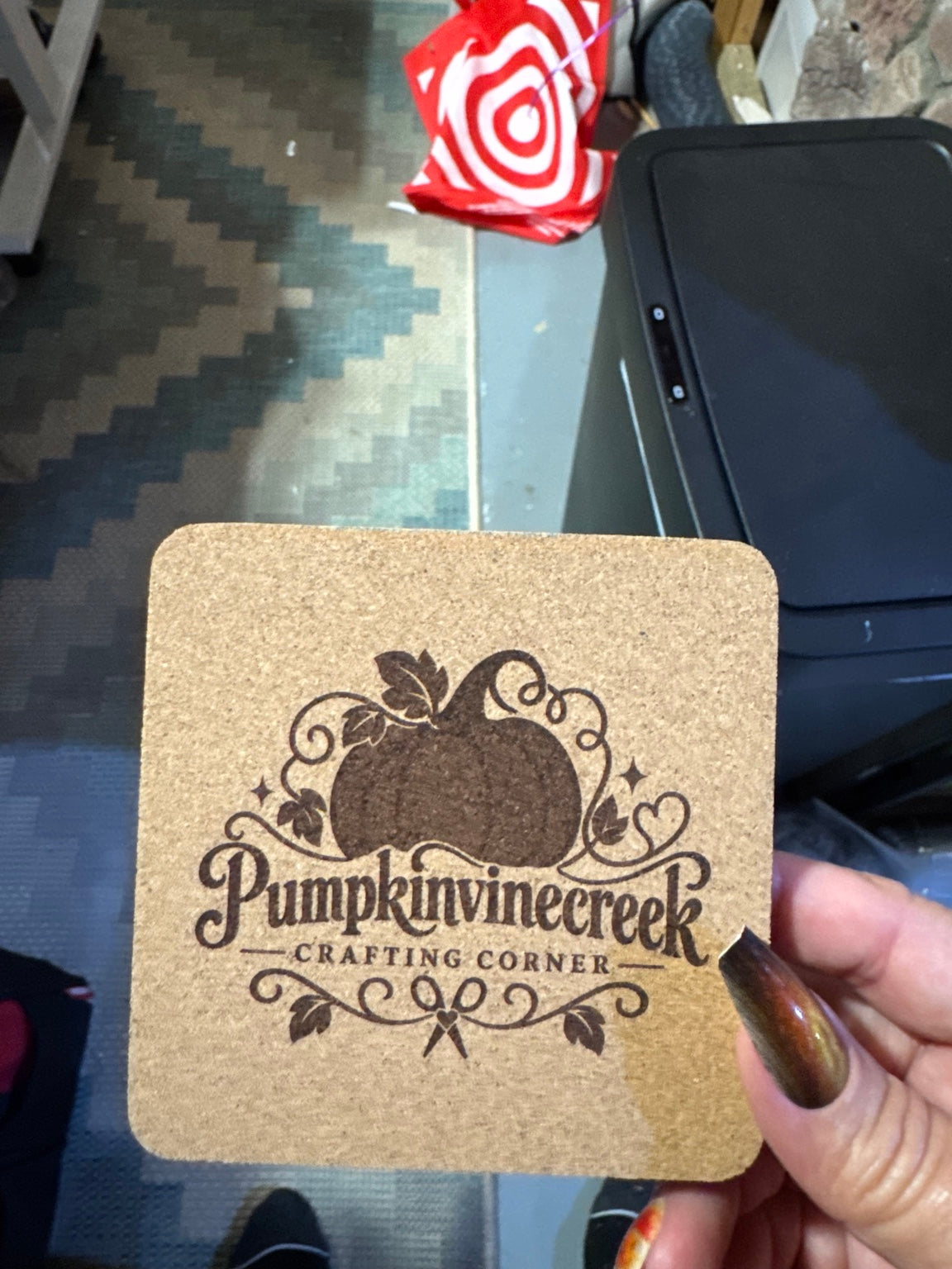 Personalized Engraved Cork Coaster – Custom Name or Logo