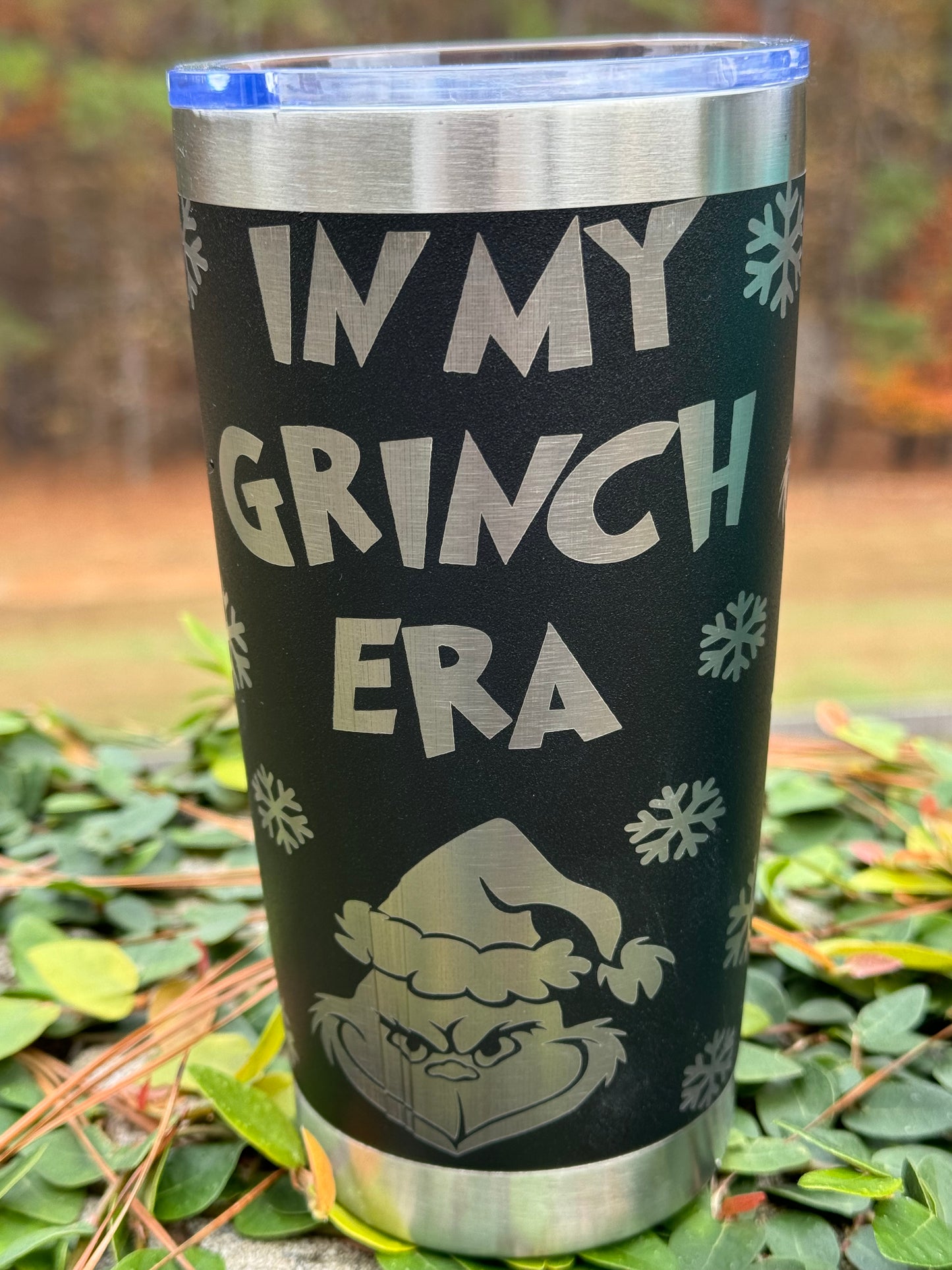 20 oz custom tumbler in my grinch era