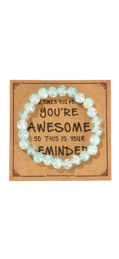 You’re Awesome Beaded Bracelet – Handmade Gift with Inspirational Message | Self-Love & Encouragement Jewelry