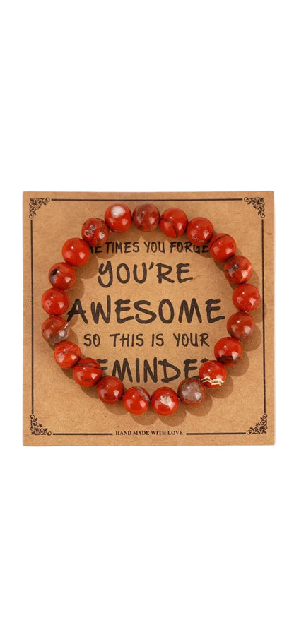 You’re Awesome Beaded Bracelet – Handmade Gift with Inspirational Message | Self-Love & Encouragement Jewelry