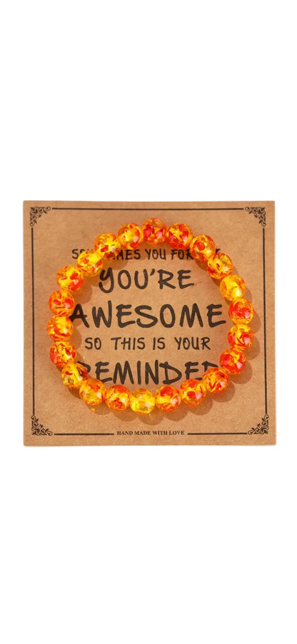 You’re Awesome Beaded Bracelet – Handmade Gift with Inspirational Message | Self-Love & Encouragement Jewelry