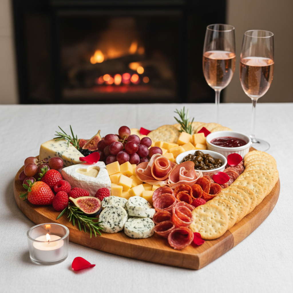 Board with Charcuterie Spread