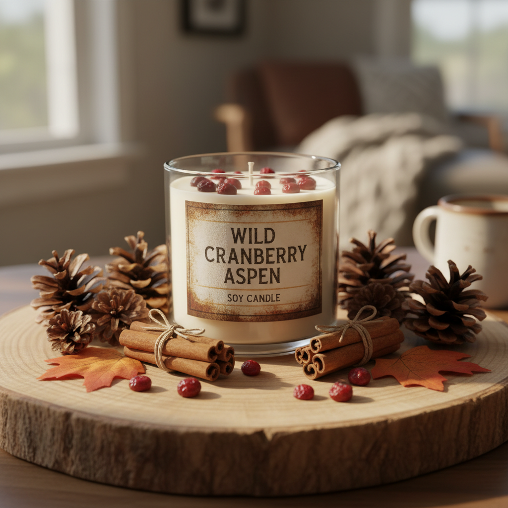 Candle with Seasonal Styling