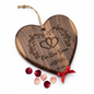 Heart-shaped walnut cutting board with custom engraving