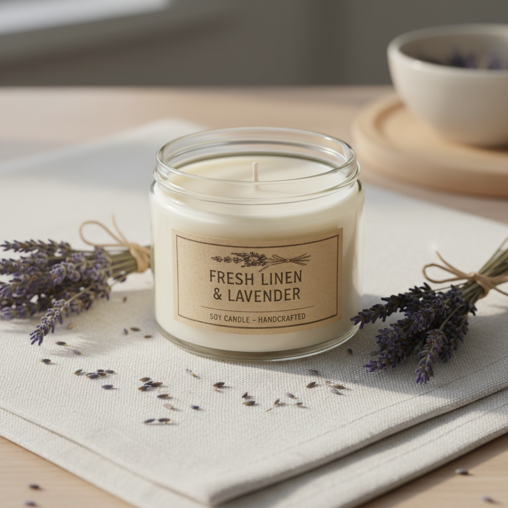 Mini Fresh Linen & Lavender Candle - Product