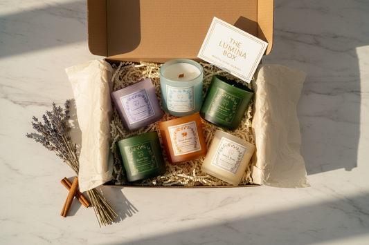 Monthly Glow Box - Five Candles Flat Lay