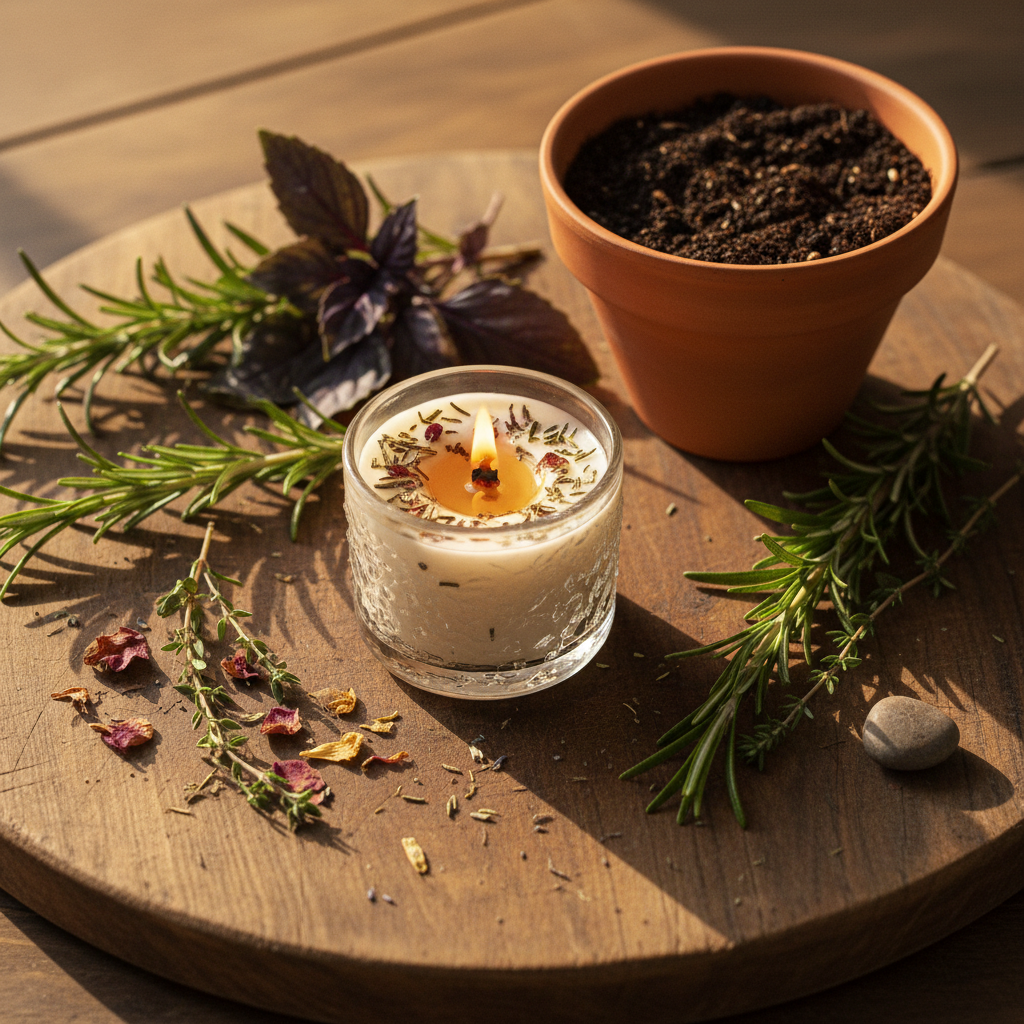 Sample Rustic Herb Garden Candle - Lifestyle