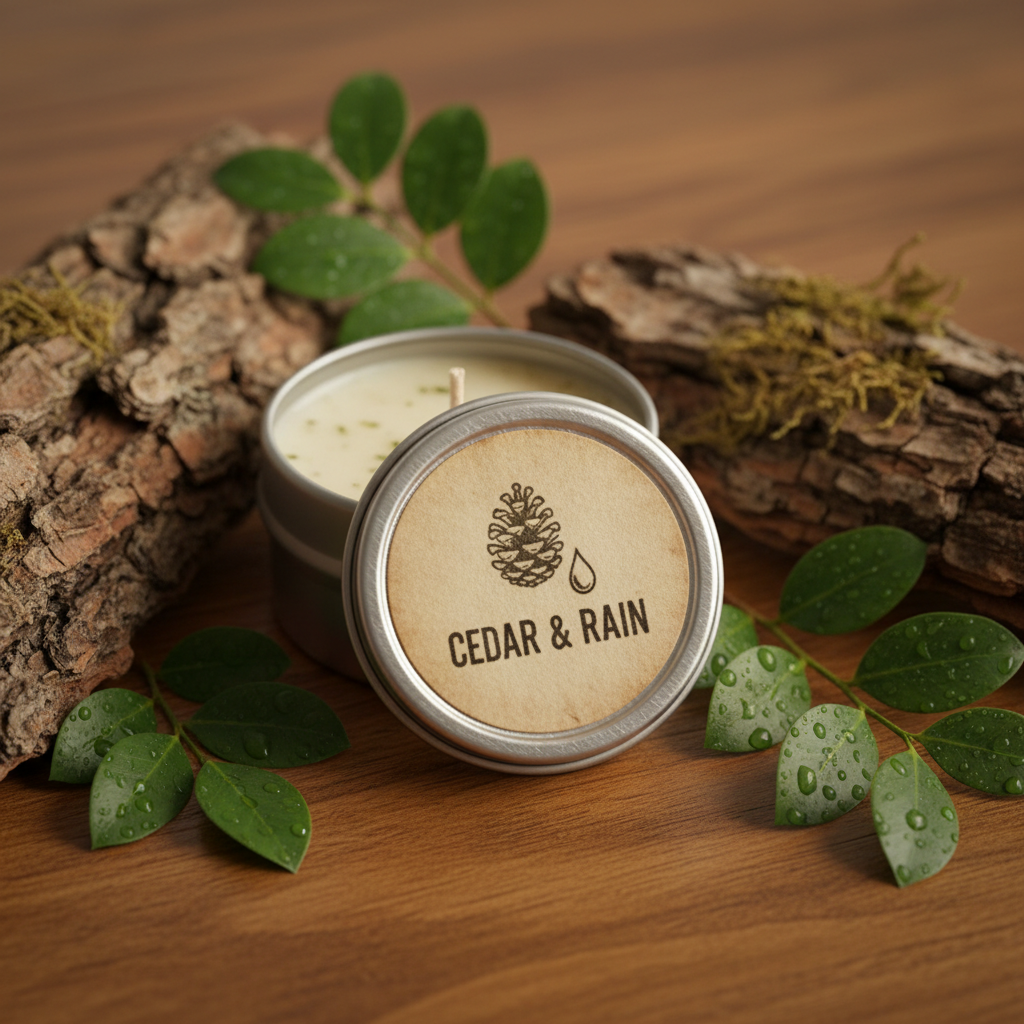 Sample Spring Rain Cedar Candle - Detail