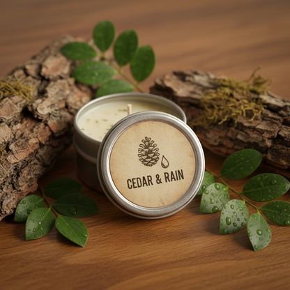 Sample Spring Rain Cedar Candle - Detail